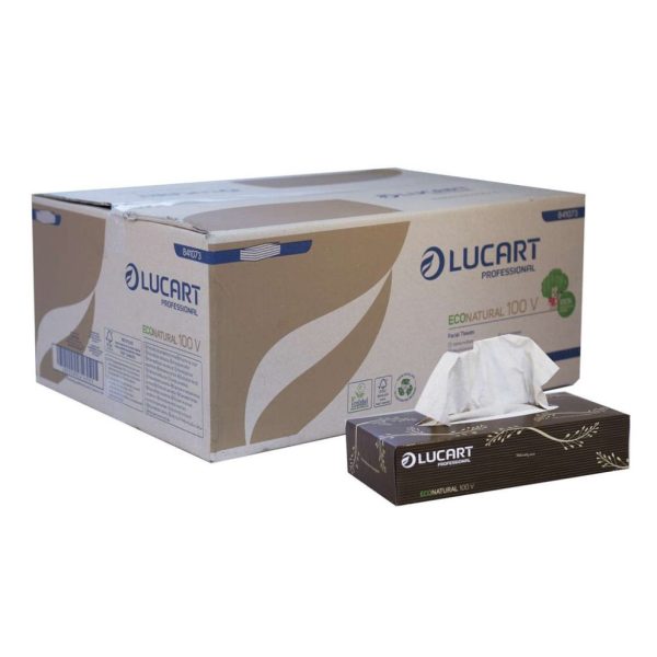 Lucart Strong 100V kozmetikai kendő - 2 rétegű, 100% cellulóz, 100db (Karton - 40 csomag)