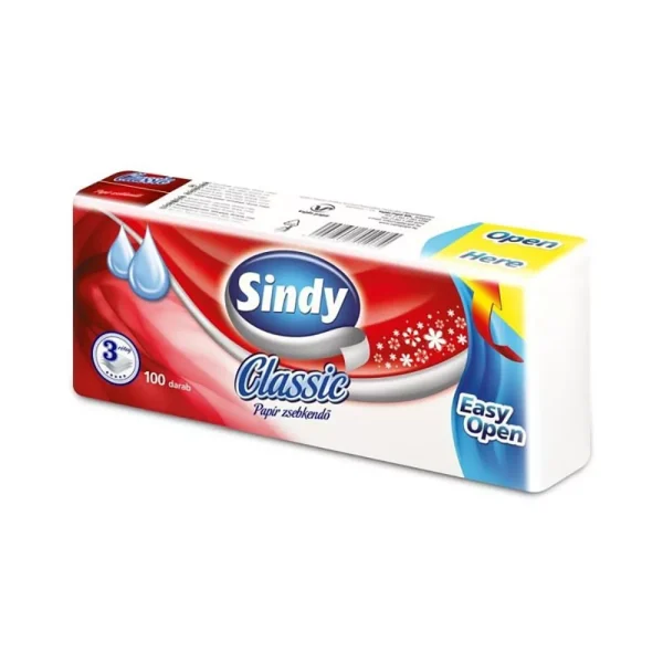 Sindy papírzsebkendő 3 rétegű 100db-os (Karton - 60 db)
